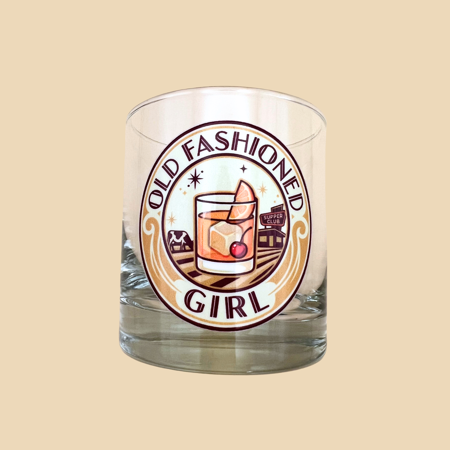 Old Fashioned Girl Cocktail Glass